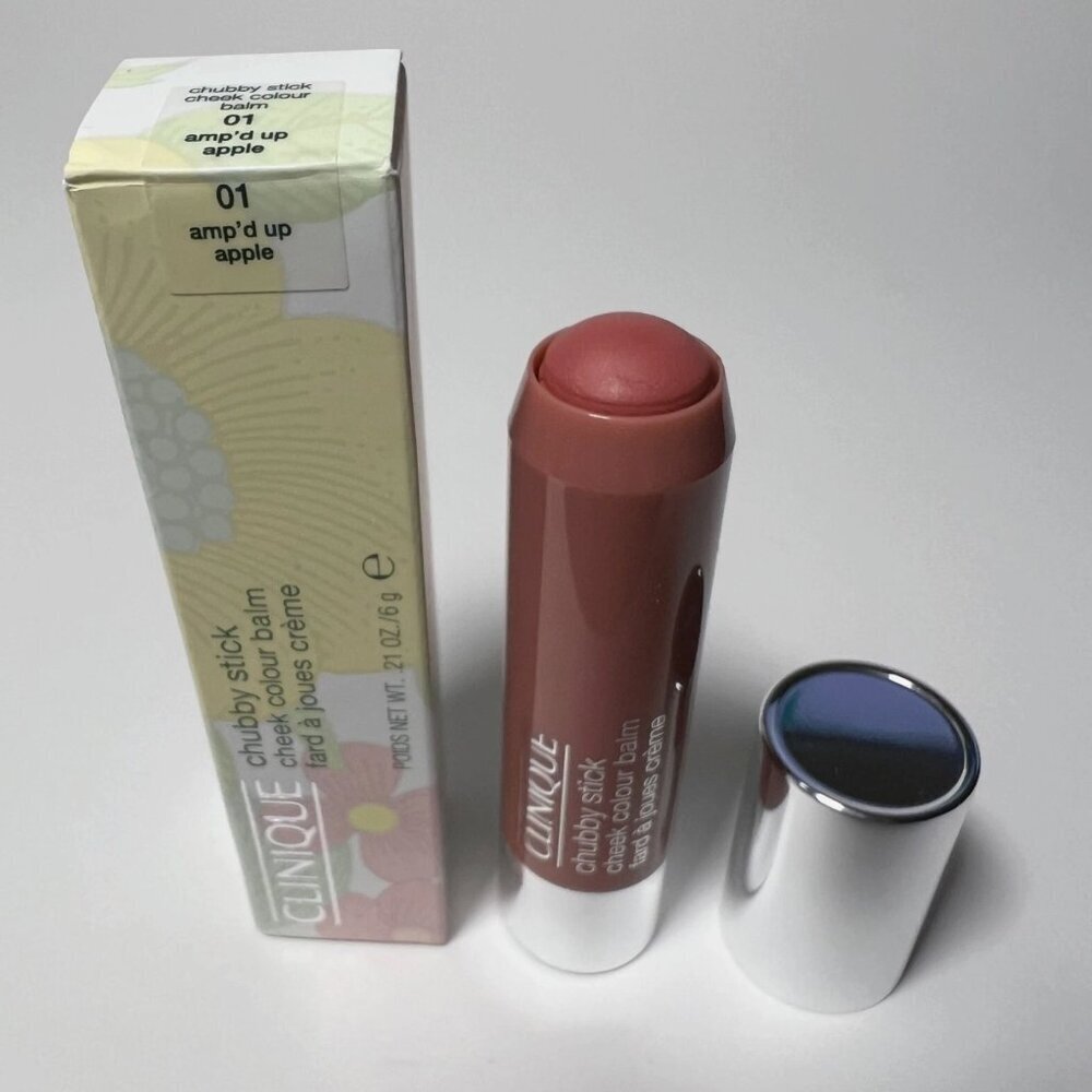 Clinique Chubby Stick Cheek Color Balm Blush Shade 01 Amp'd Up Apple Full Size